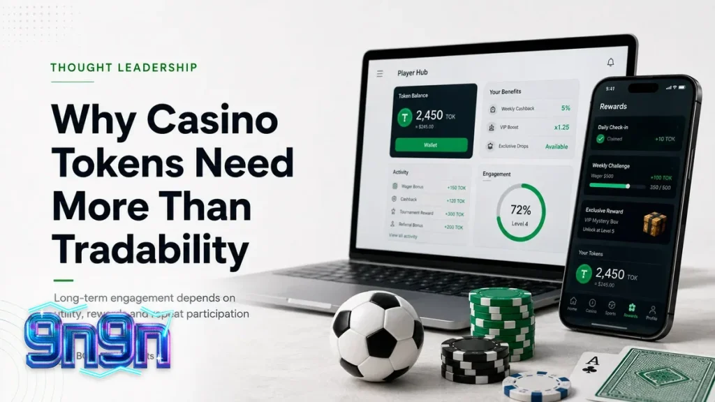 Antarmuka digital modern yang menampilkan elemen permainan slot dan token kripto.